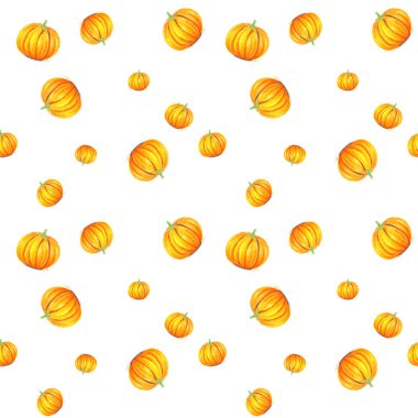 Beyaz balkabaklarıyla el çizimi kusursuz arkaplan