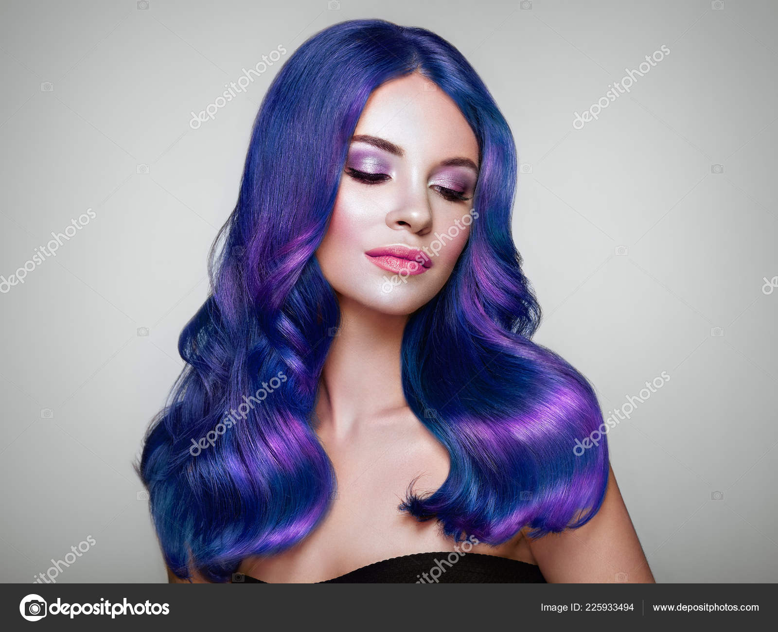Beauty Fashion Model Girl Colorful Dyed Hair Girl Perfect Makeup Stock  Photo by ©heckmannoleg 225933494
