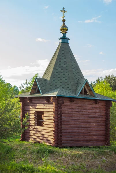 Houten Kapel Het Noorden Van Rusland Rand Van Het Bos — Stockfoto