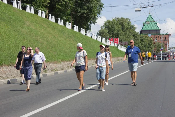 Nizhny Novgorod, Rusya - 24 Haziran 2018: Bu Dünya Kupası 2018 yılında Rusya şehirlerden biri. Şehrin yolların çoğu hayranları hiking için açık