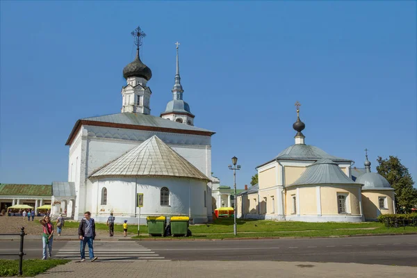 Suzdal Russland August 2018 Auferstehung Und Kasan Kirchen Auf Dem — Stockfoto