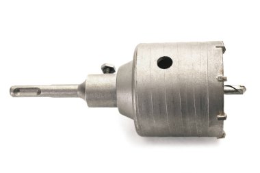 Özel çekirdek matkap beton üzerinde izole beyaz arka plan sondaj için