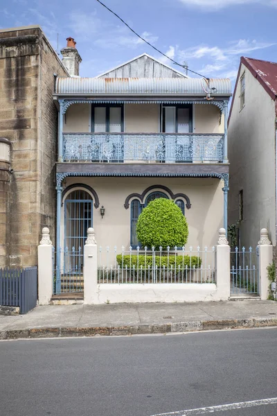 Vista Della Tipica Casa Con Terrazza Sydney Australia — Foto Stock