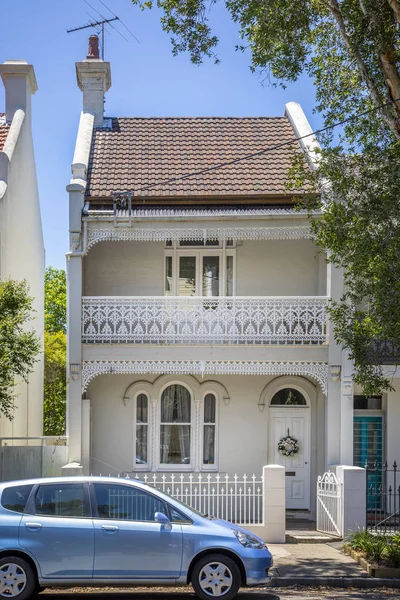 Vue Sur Une Maison Typique Terrasse Sydney Australie — Photo