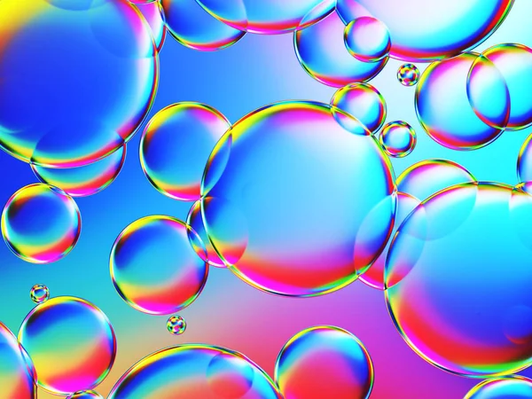 Burbujas Transparentes Sobre Fondo Color —  Fotos de Stock