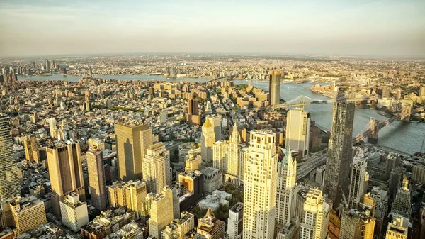 Havadan Görünümü Manhattan New York Yukarıdan Empire State Binası Ile — Stok fotoğraf