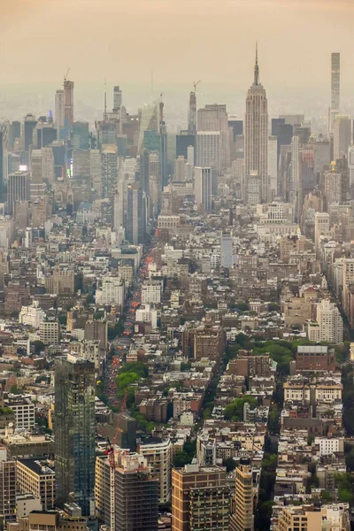 Havadan Görünümü Manhattan New York Yukarıdan Empire State Binası Ile — Stok fotoğraf