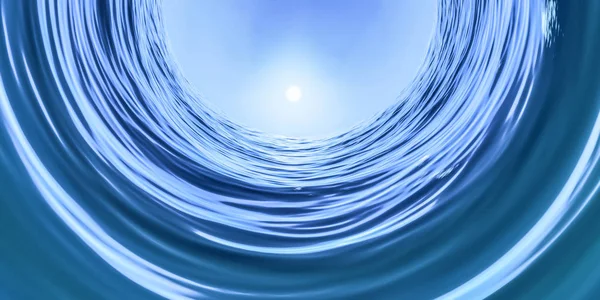 太陽と青い海の湾曲したトンネル — ストック写真