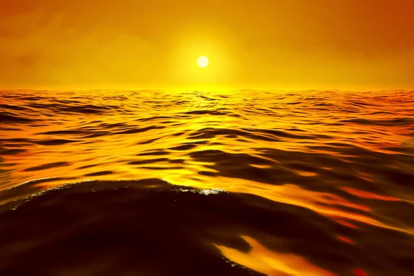 Puesta Sol Dorada Sobre Océano — Foto de Stock