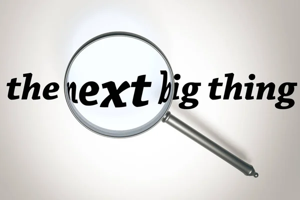 Text Next Big Thing Magnifying Glass White Background — Stock Photo, Image