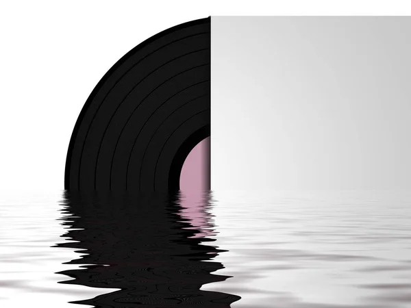 Quarter Vinyl Record Water — Stock Photo, Image