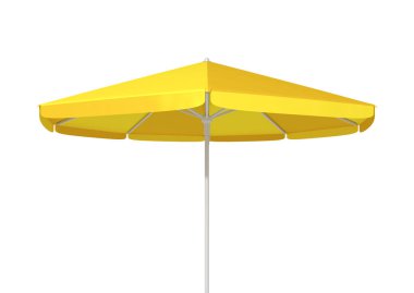 Beyaz arka plan üzerinde izole tipik sarı şemsiye