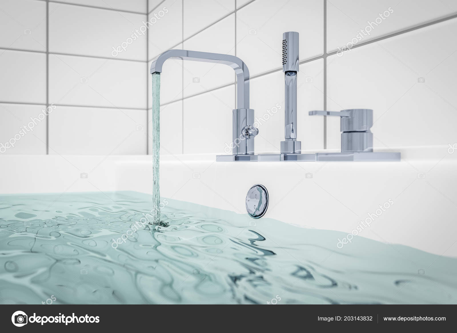 Filling Typical Bathtub Water Stock Photo by ©magann 203143832