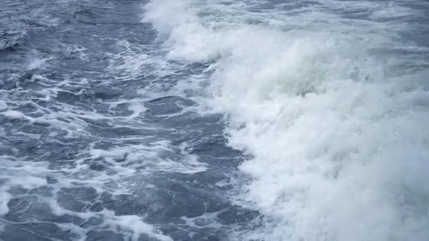 Powolny Ruch Fal Morskich Rozpryski Pianki Ciągu Dnia — Wideo stockowe