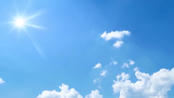 Temporisation Ciel Bleu Vif Sur Fond Soleil Nuages — Video