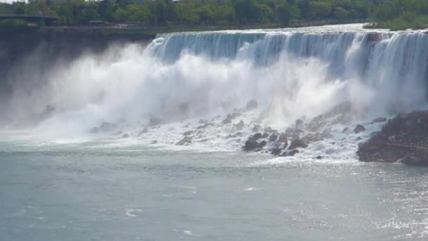 Blick Auf Niagarafälle Bei Tag — Stockvideo