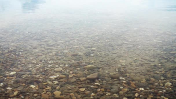 Cámara Lenta Piedra Que Cae Agua Con Salpicaduras — Vídeos de Stock