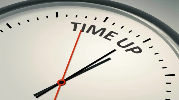 Relógio Com Segundos Seta Movimento Inscrição Tempo Para Cima — Vídeo de Stock