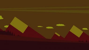 bulutlar ve dağlar üzerinde renkli gündoğumu