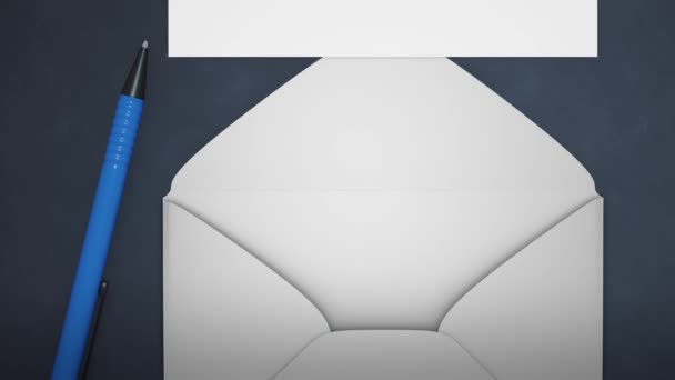 Envelope Branco Com Texto Entre Contato Conosco — Vídeo de Stock