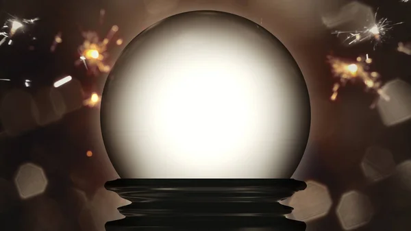 Crystal Ball Fortune Teller Sparklers Background — Stock Photo, Image