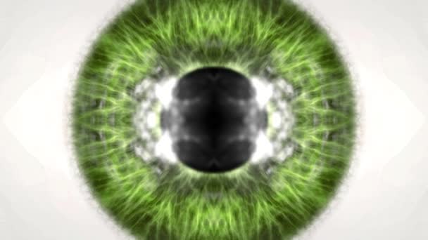 Зеленый Глаз Творческий Калейдоскоп — стоковое видео