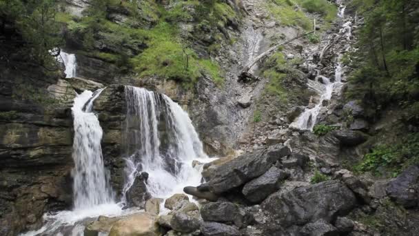 Blick Auf Kuhflucht Wasserfall Deutschland — Stockvideo