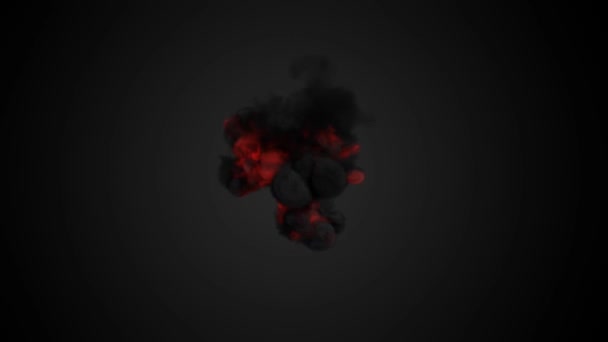 Пожежний Вибух Димом Темному Фоні — стокове відео