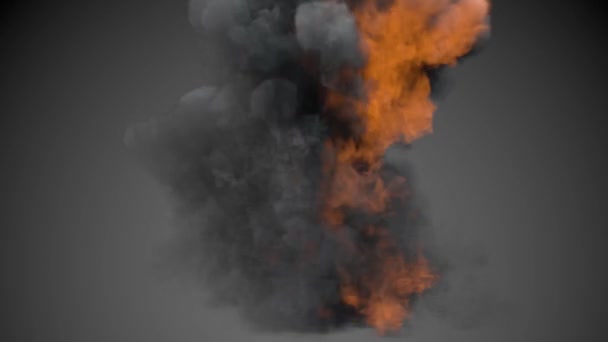 Esplosione Fuoco Con Fumo Sfondo Scuro — Video Stock