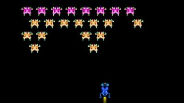 tipik 80s piksel uzay strateji oyunu 