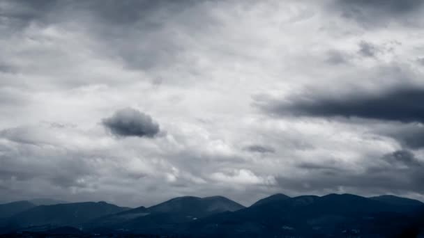 Upływ Czasu Ruchu Ciemne Chmury — Wideo stockowe