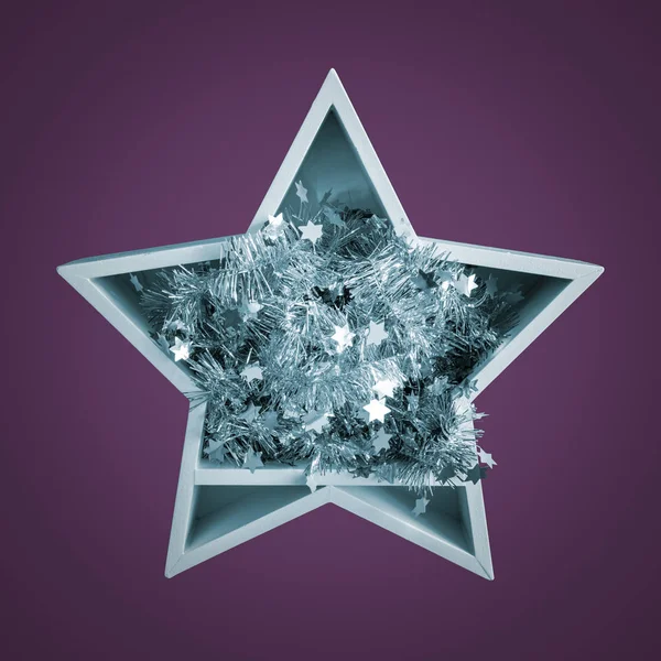 Karácsonyi Dekoráció Fehér Csillag Képe — Stock Fotó