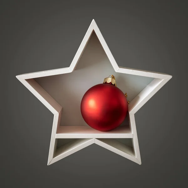 Christmas Decoration White Star Glass Ball — Stock Photo, Image