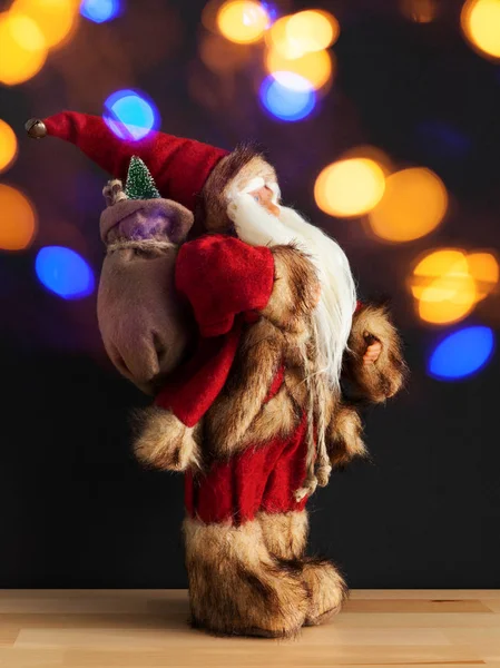 Une Image Une Figure Père Noël Bokeh Lumières — Photo