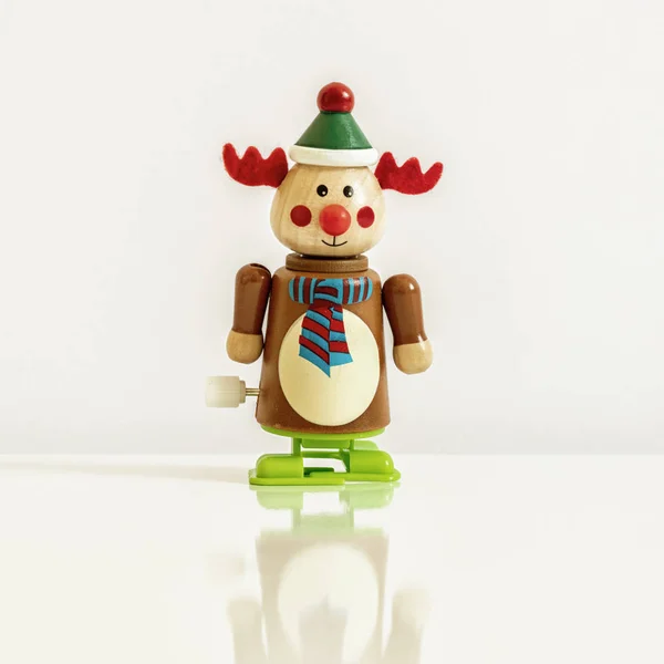 Uma Imagem Uma Figura Natal Acaba Renas Brinquedo — Fotografia de Stock