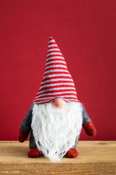 Bild Jul Gnome Med Vitt Skägg — Stockfoto