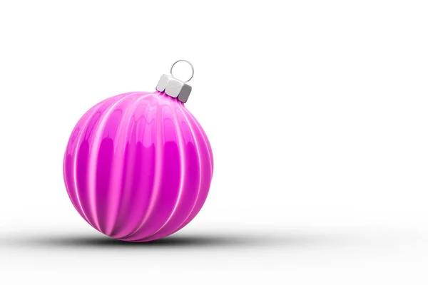 Pink Christmas Ball Isolated White Background Illustration — Stock Photo, Image