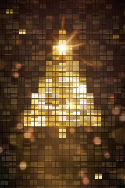 Огни Внутри Окон Небоскребов Строящих Рождественскую Елку Иллюстрация — стоковое фото