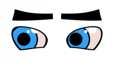 beyaz zemin üzerine mavi gözlü hareketi