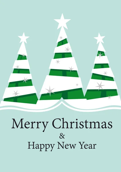 Illustratie Van Drie Fir Bomen Kerst Decoratie Achtergrond Met Ruimte — Stockfoto