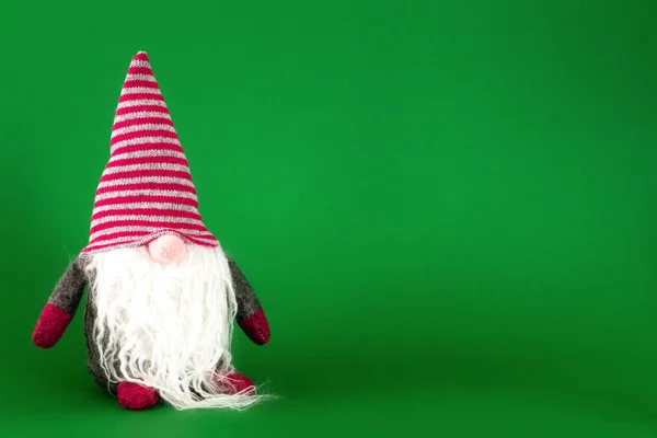 Uma Imagem Gnomo Natal Com Barba Branca — Fotografia de Stock