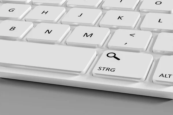 ホワイト ボタンと標準的なコンピューターのキーボード — ストック写真