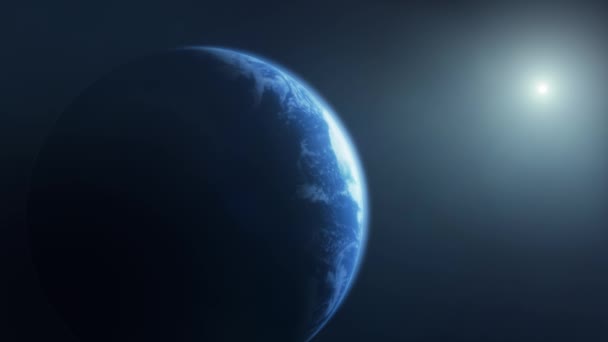Erde Rotiert Mit Hellem Stern Auf Hintergrund — Stockvideo