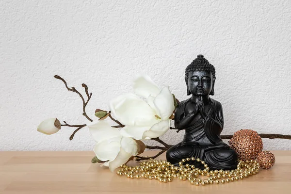 Buddha Statue Sign Peace Wisdom White Background — Stock Photo, Image