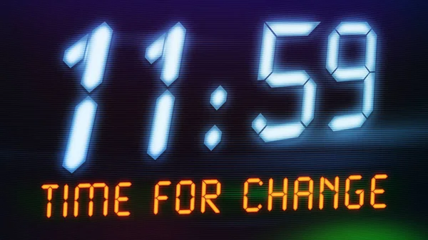 Reloj Digital Con Tiempo Texto Para Cambio —  Fotos de Stock
