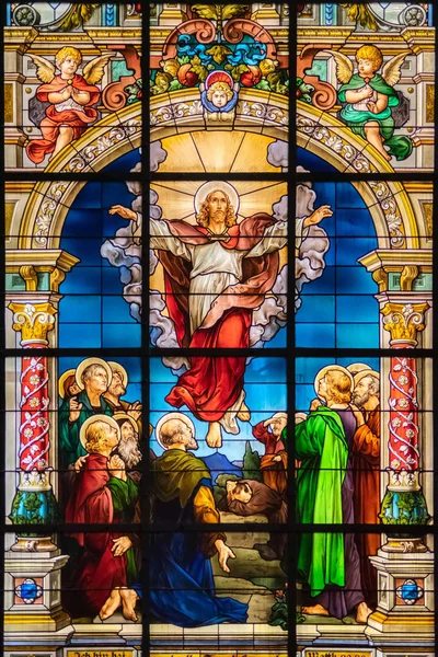 Красочное Окно Церкви Стокгольме Швеция — стоковое фото