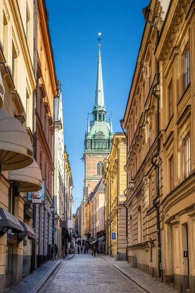 Widok Ulicy Miasta Stockholm Szwecja — Zdjęcie stockowe