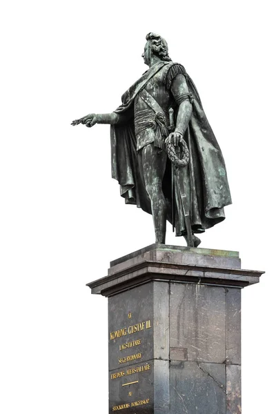 Βασιλιά Gustaf Τρίτο Άγαλμα Στη Στοκχόλμη Σουηδία — Φωτογραφία Αρχείου