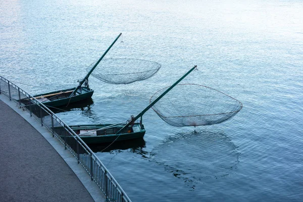 Duas Redes Pesca Estocolmo Suécia — Fotografia de Stock