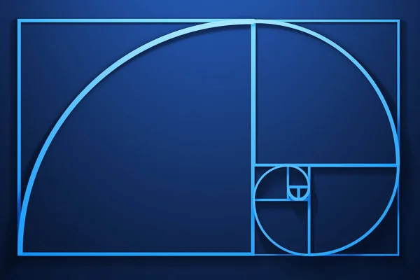 Illustratie Van Fibonacci Spiraal Diagram — Stockfoto